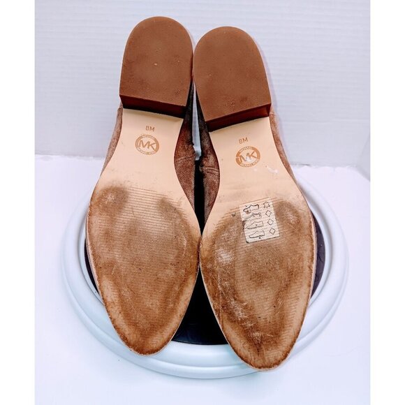 Michael Kors Suede Ankle Boots With Buckle & Zip Closure - Picture 4 of 7